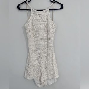 White Lace Romper Size M